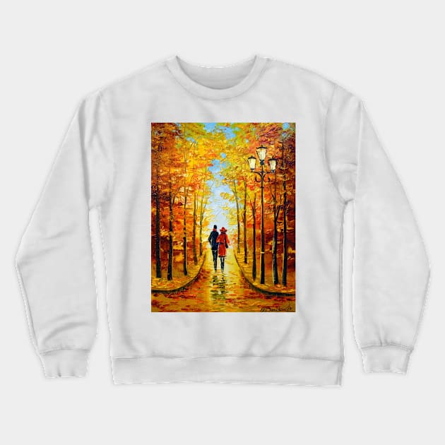 Autumn walk in the Park Crewneck Sweatshirt by OLHADARCHUKART